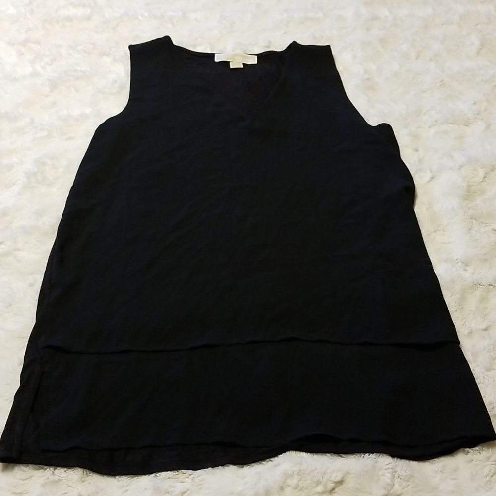Michael Kors Women's Top Small Black Sleeveless Summer Layer Minimalist